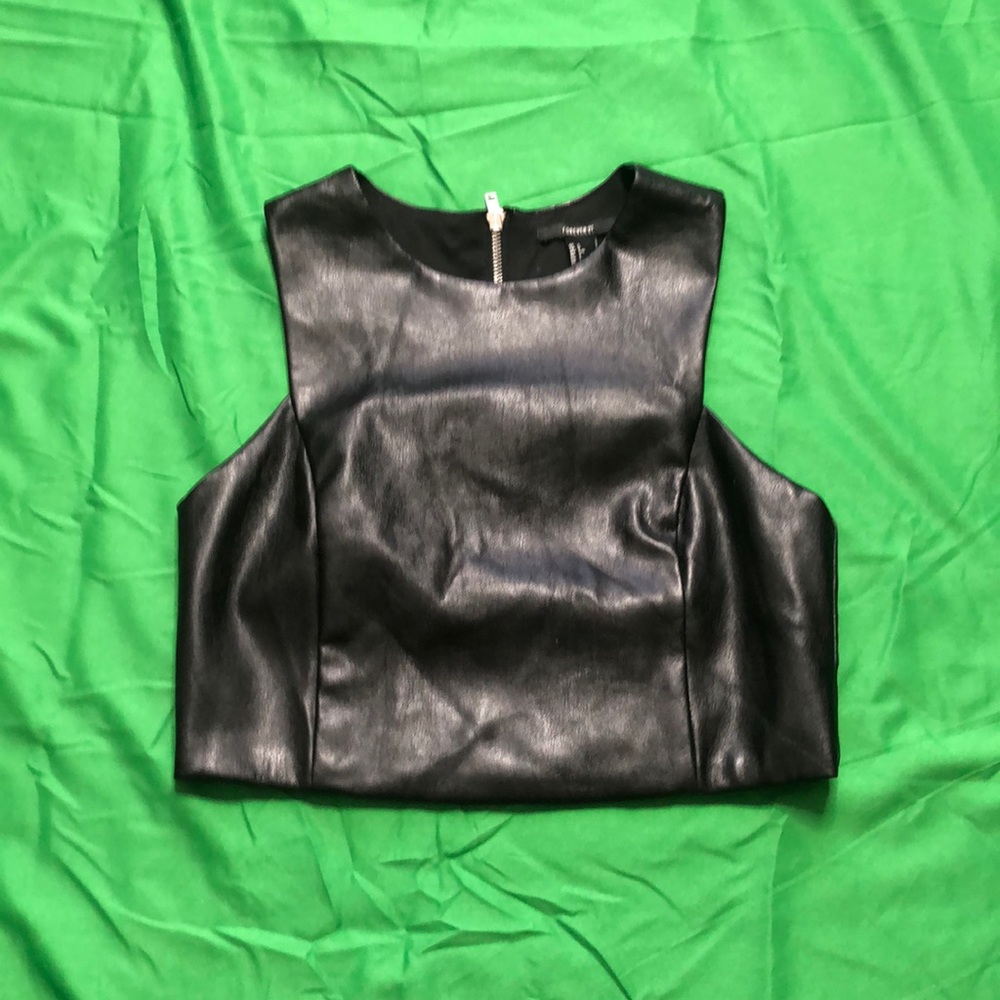 Faux Leather crop top